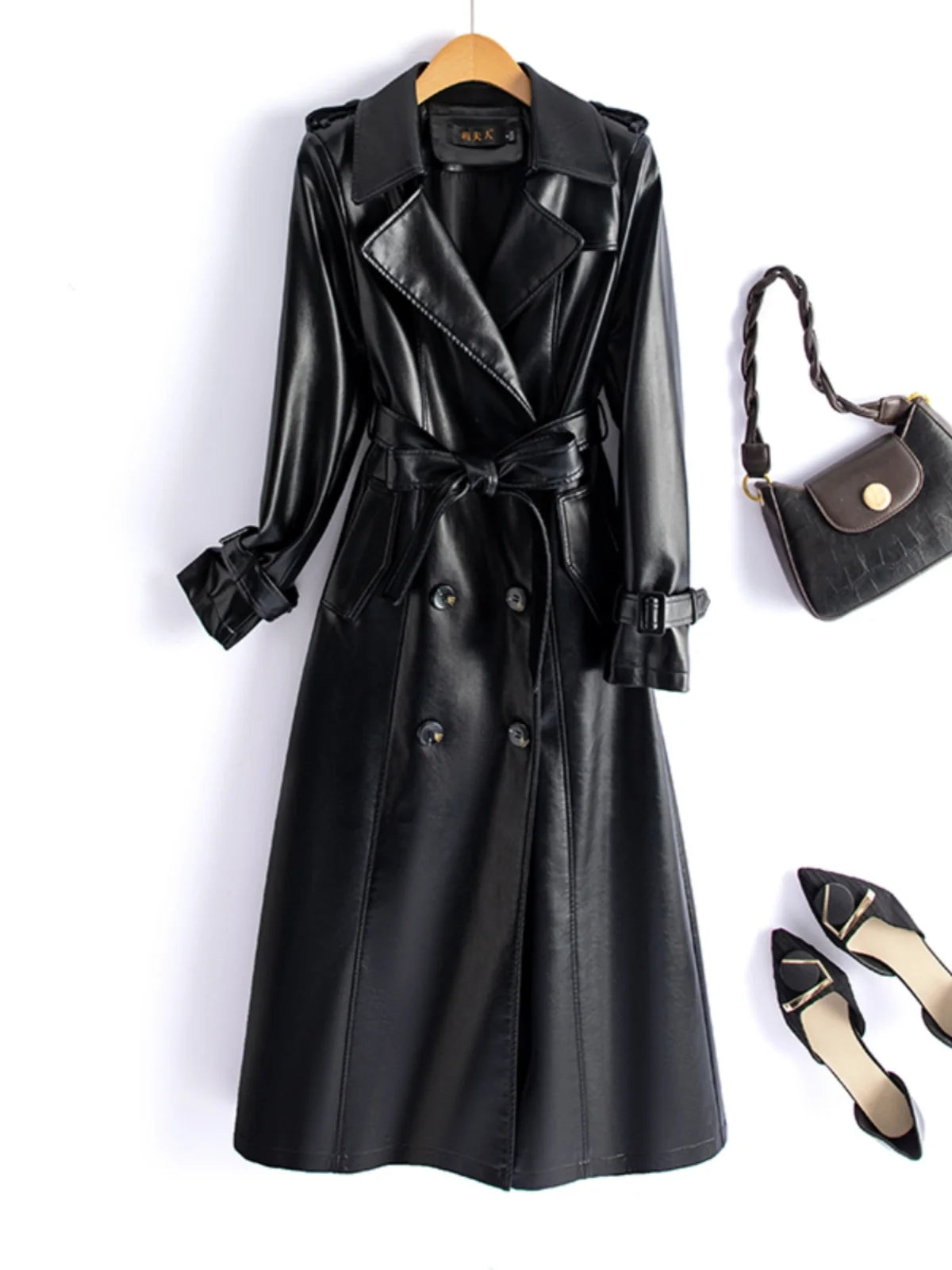 Real Leather Overcoat Women's Mid-Length