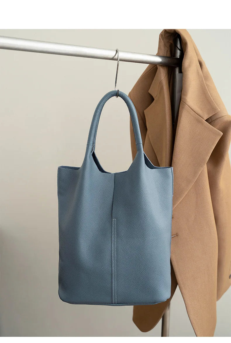 Ladies Soft Cowhide Tote Shoulder Handbag