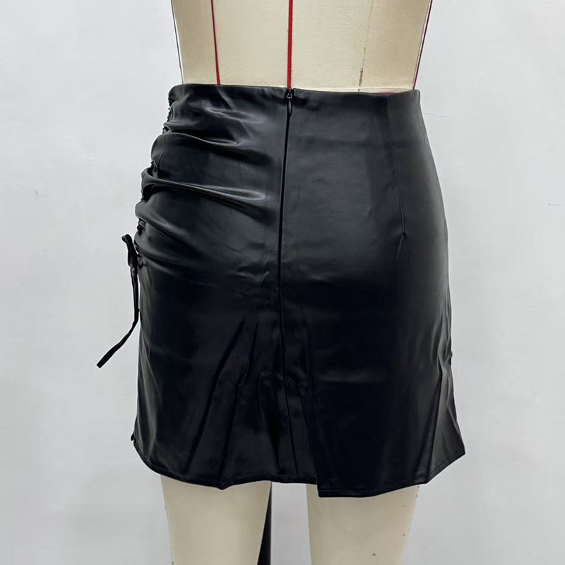 Women's Faux Leather Mini Skirt